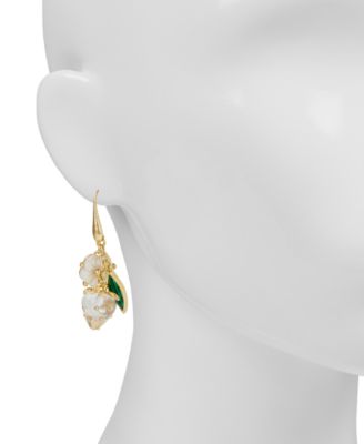 Gold-Tone Plated Strawberry Wire Drop Earrings