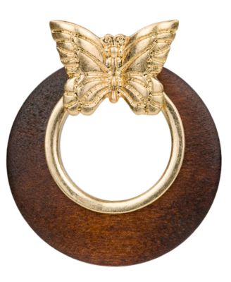 Gold-Tone Plated Butterfly Doorknocker Earrings