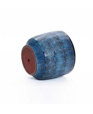 Ocean Blue 15.75-Inch Round Ceramic Planter