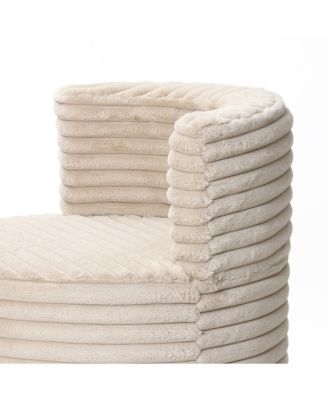 Modern Light Brown Upholstered Swivel Barrel Accent Chair