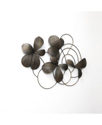 Metal Wall Art, 42” Wide Abstract Floral Decor