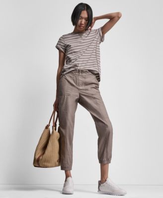 Women's Crew Neck Roll-Sleeve Top