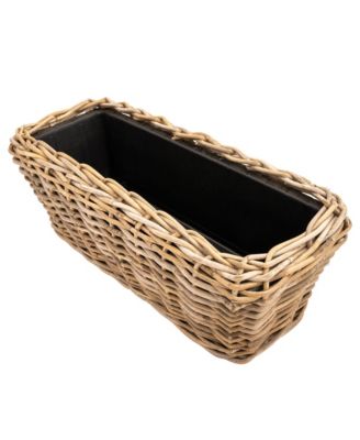 Rectangular Planter with Black Plastic Insert