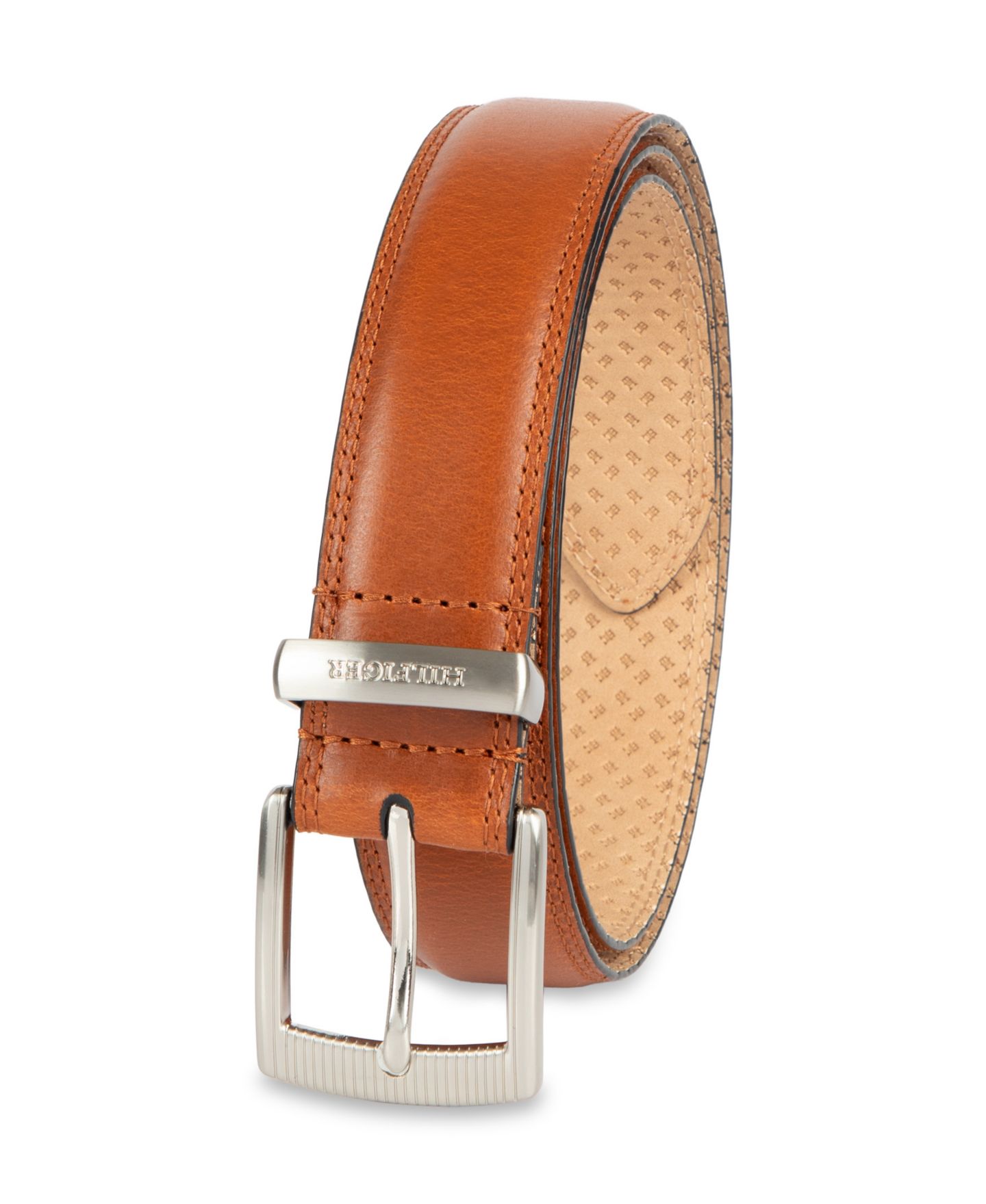 Мужской ремень Tommy Hilfiger Harness Buckle Silver-Tone finish Belt, цвет: Рыжевато-коричневый — фото 2