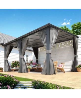 Wall Gazebo with Curtains and Mosquito Netting