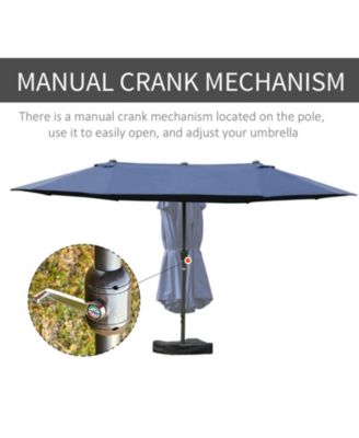 15' Backyard Double-Sided Steel Fabric Market Garden Umbrella