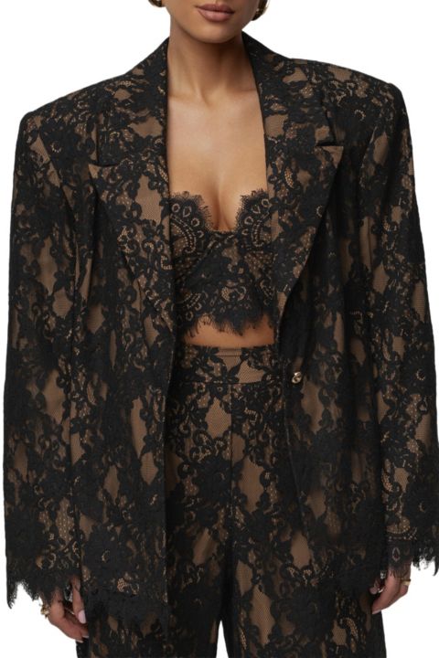 Женский пиджак JLUXLABEL Lace and Desire Blazer, цвет: Чёрный