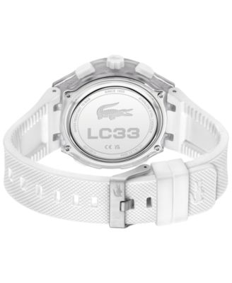 Men's LC33 White Silicone Strap Watch, 44.8mm
