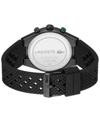 Men's Line Racer Black Silicone Strap Watch, 42mm