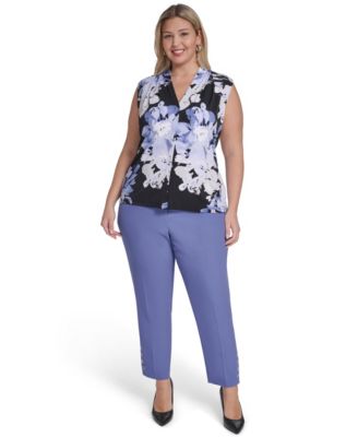 Plus Size V-Neck Printed Top