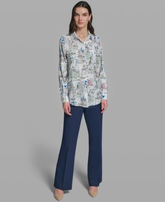 Women's Long-Sleeve Collared Shirt