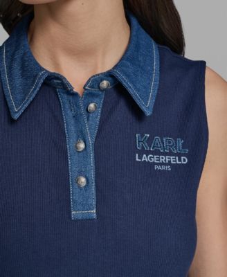 Women's Sleeveless Collared Polo Tank Top