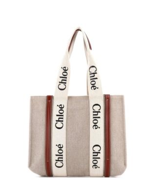 Medium Woody Tote Canvas with Leather