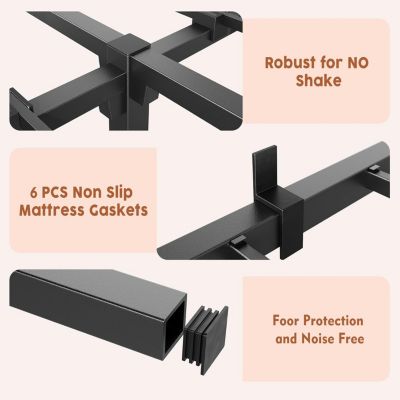 Bed Frame, Heavy Duty Metal Platform Bed Frame with Durable Iron Slat Support and Legs, No Box Spring Required, Support Up to 800 LBS