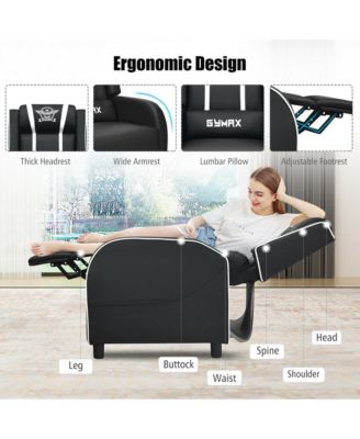 Massage Gaming Recliner Chair Racing Single Lounge Sofa Home Theater Seat
