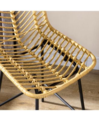 Modern Rattan Bar Stools Set of for Kitchen Seating