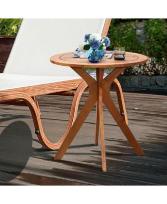 27'' Outdoor Round Table Solid Wood Coffee Side Bistro Table