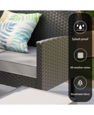 Small space patio furniture 7-piece outdoor furniture set