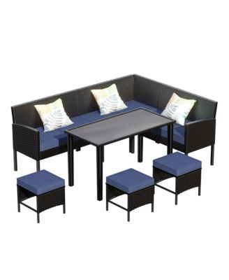 Small space patio furniture 7-piece outdoor furniture set