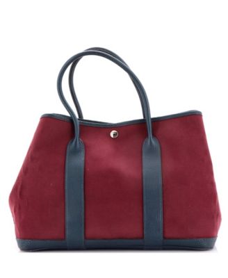 36 Garden Party Tote Toile and Leather