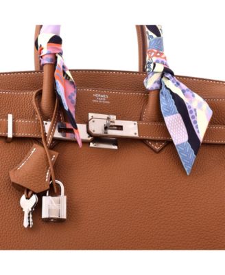 Birkin 30 Handbag Brown Togo with Palladium Hardware