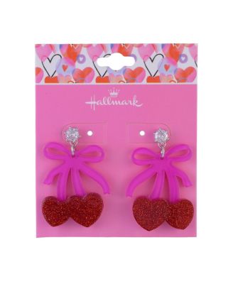 Bow and Cherry Drop Earrings