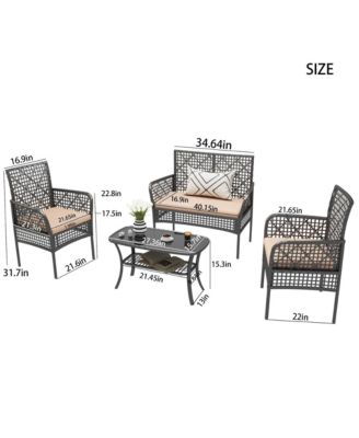 4 Pieces Outdoor Patio Furniture Set