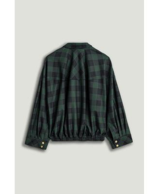 Women's Checked Zip-Front Jacket