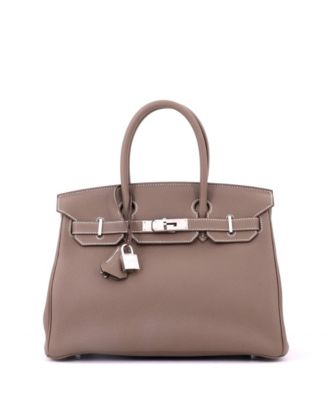 Birkin 30 Handbag Grey Togo with Palladium Hardware