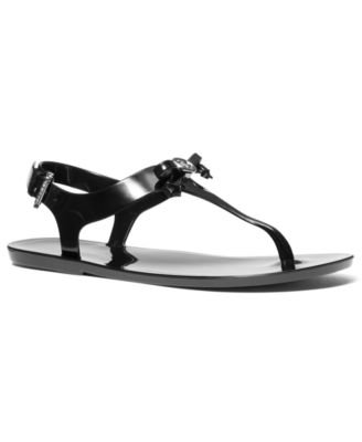 Michael Kors Women's Eva Buckle Thong Jelly Flat Sandals