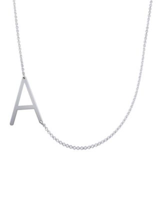 Sideways Initial Necklace in Sterling Silver