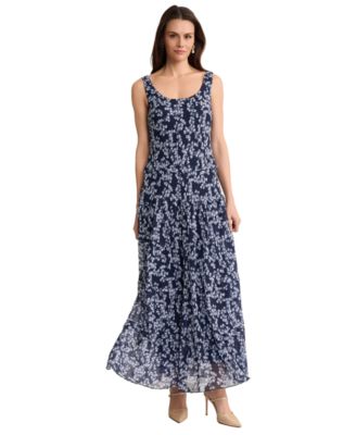 Petite Multi-Tier Yoryu Printed Scoop Neck Maxi Dress