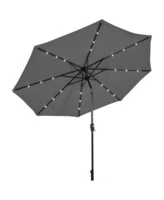 Outdoor 10 FT Patio Umbrella with Built-In Solar LED Lights