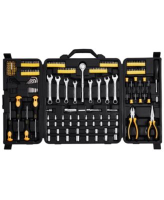 221-Piece Mechanics Tool Set, 1/4" & 3/8" Drive SAE & Metric Sockets, Bits, Wrenches, Ratchet, Accessories, Plastic Case