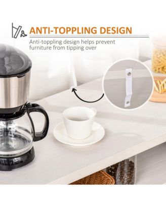 Retro Style Storage Sideboard with 3 Open Shelf Spaces and Framed Doors