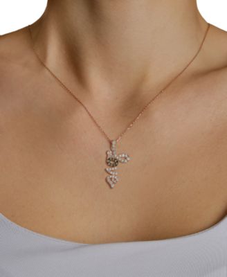 Nude Diamond (0.47 ct. t.w.) & Chocolate Diamond (0.9 ct. t.w.) Pendant Necklace in 14k Strawberry Gold