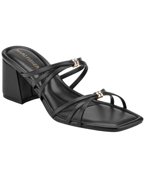 Женские сандалии Marc Fisher Gabber Strappy Block Heel Dress Sandals, цвет: Чёрный