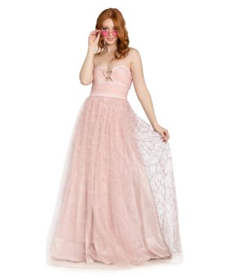 Juniors' Strapless Keyhole Ball-Gown