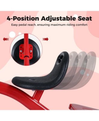 Toddler Tricycle with Glowing Wheels and 4-Level Adjustable Seat