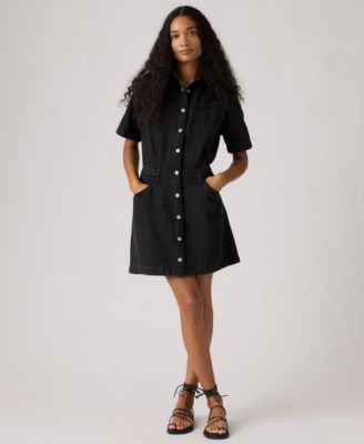 Premium Women's Short-Sleeve Logan Western Denim Dress