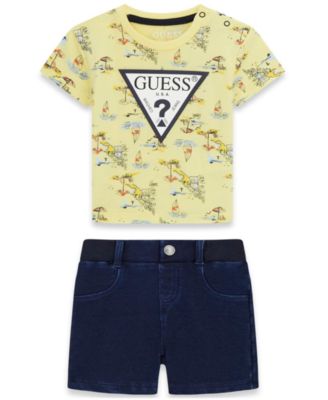 Baby Boys' Short-Sleeve T-Shirt and Knit Denim Shorts Set, 2-Piece Set