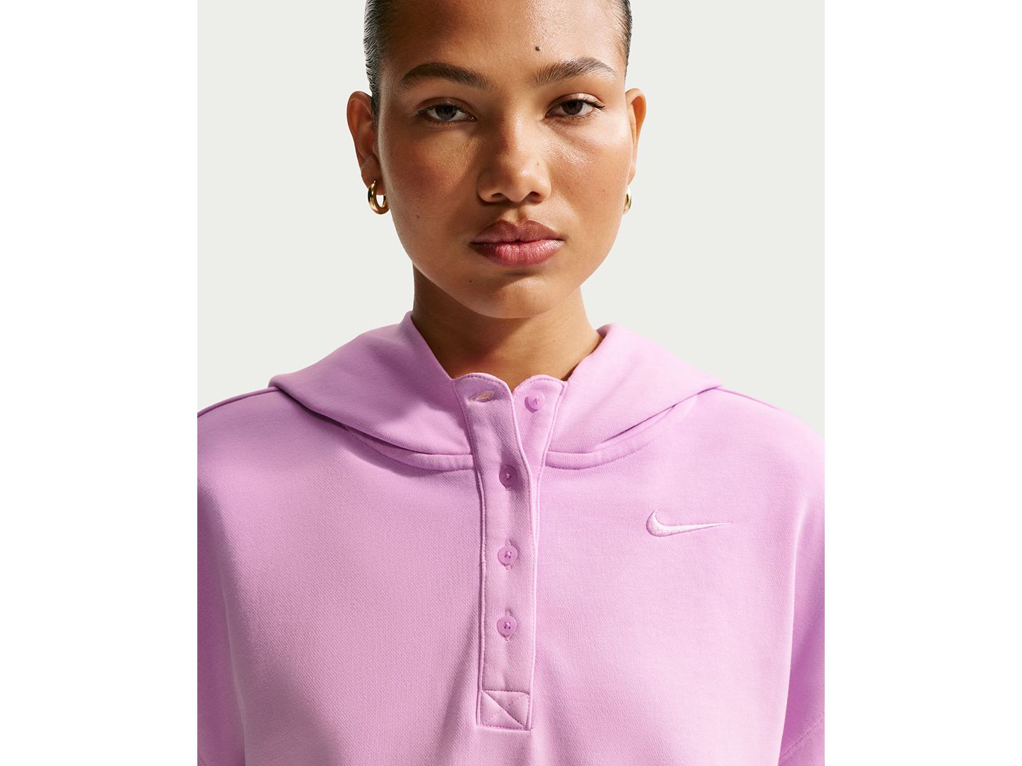 Женское худи Nike Sportswear Phoenix Fleece Oversized Henley, цвет: Синий — фото 9