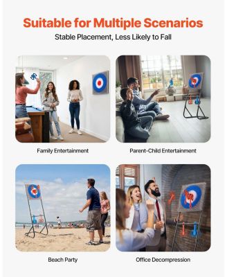 Axe Throwing Game, Plastic Bristle Target with 8 Axes and Foldable Steel Frame for Indoor and Outdoor Play