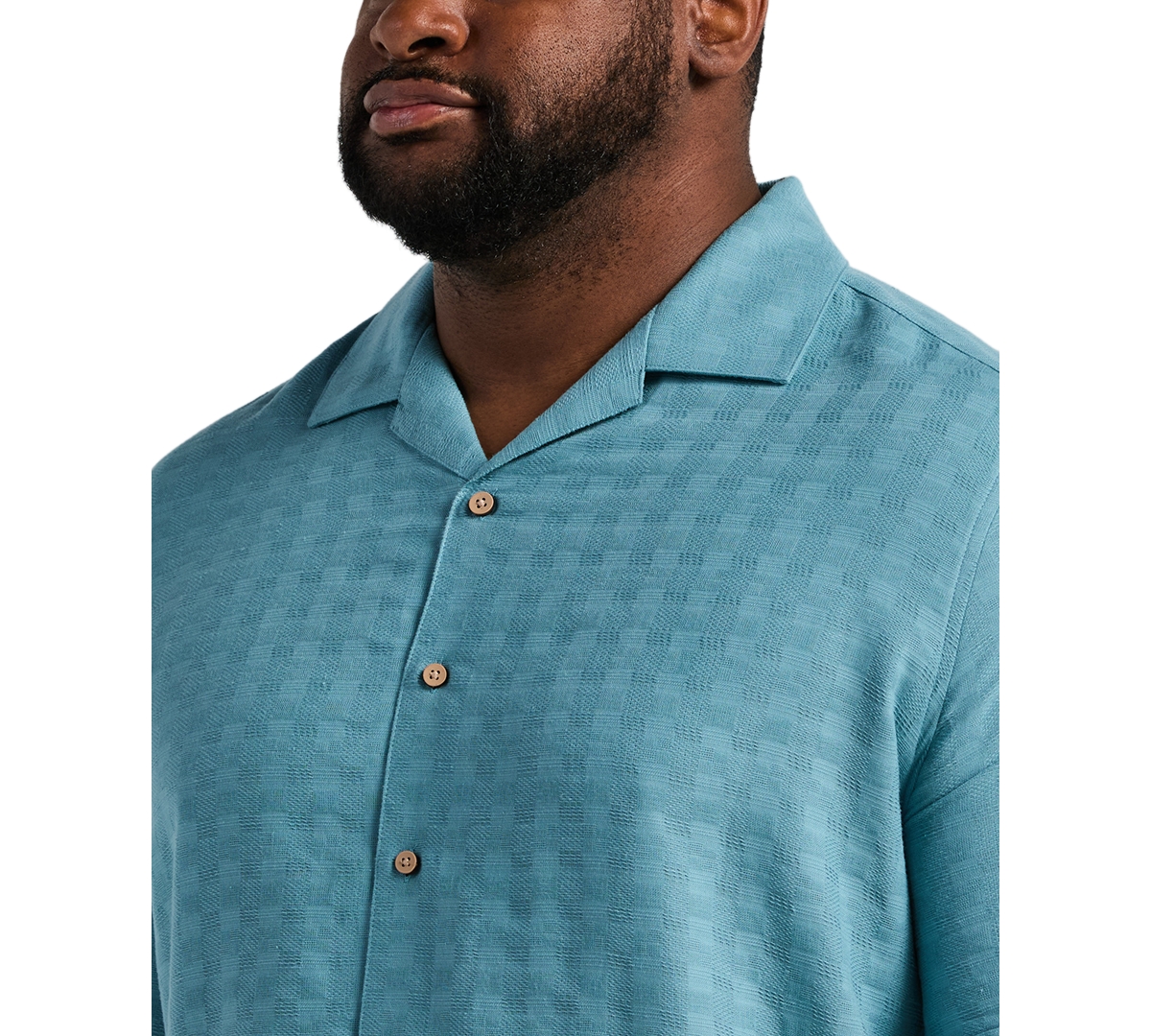 Cubavera Men's Big & Tall Geometric Dobby Print Shirt