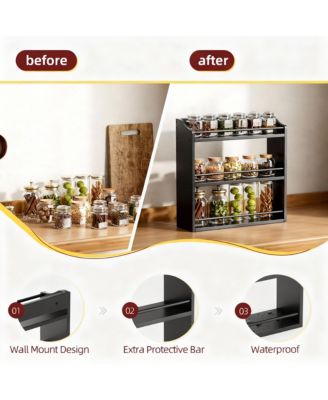 3-Tier Bamboo Spice Rack: Saves Space, Organizes Kitchen, Bathroom
