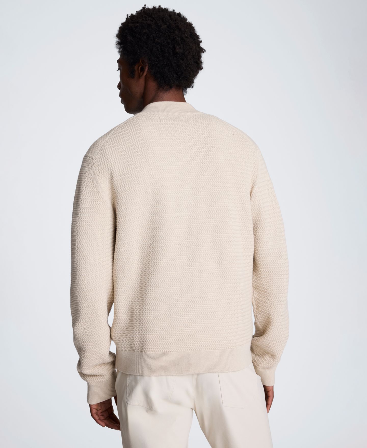 Мужской свитер Kenneth Cole Slim-Fit Bomber, цвет: Кремовый — фото 4