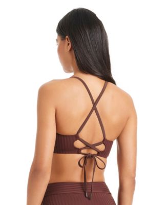 Women's Refresh Ribbed Tie-Back Bikini Top