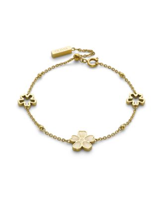 Women's Forget Me Not Gold Tone Stainless Steel Bracelet