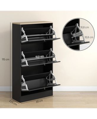 Modern Shoe Cabinet with 3 Flip Drawers for 18 Pairs