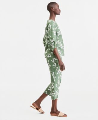 Women's Lined Printed Cropped Pants